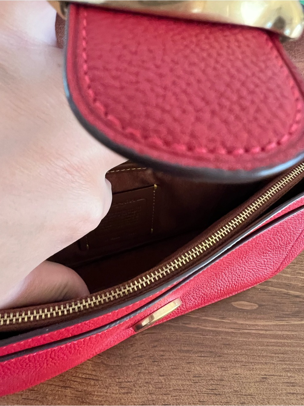 Red Coach Shoulder Bag with Gold Hardware - Picture 3 of 3
